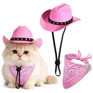 Cat Cowboy Costume, Dog Cowboy Hat with Bandana