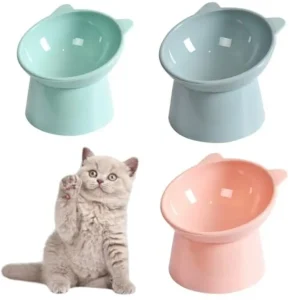 3pcs Elevated Cat Bowls with Stand, Anti Vomit