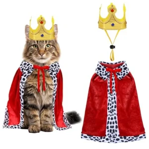 Cat Halloween Costumes, Pet Cat King Costume