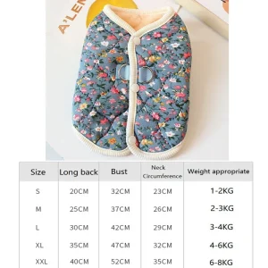 Floral Vest Pet Clothing Fleece Coat for Dogs