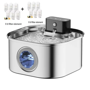3L 5V Rechargable Automatic Stainless Steel Water Fountain
